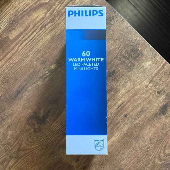 Philips 60-Count Warm White Mini Faceted LED String Lights Holiday Christmas - Picture 2 of 9